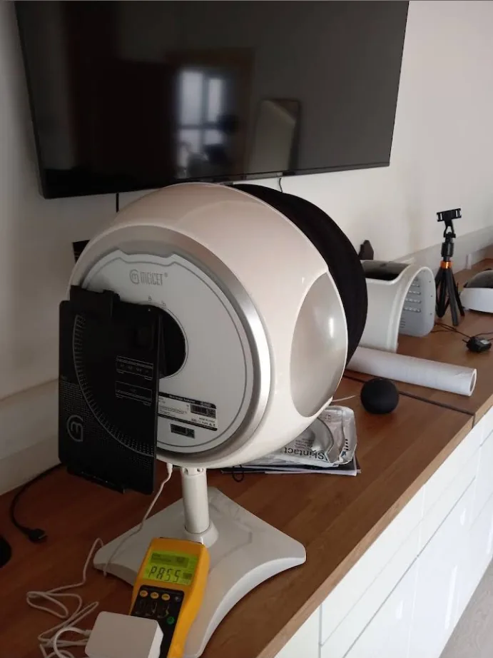 Large salon or treatment-room fan being PAT tested